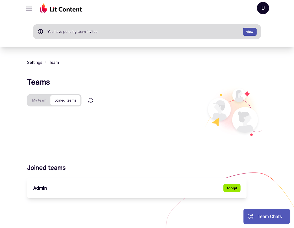 Accepting Team Invitations