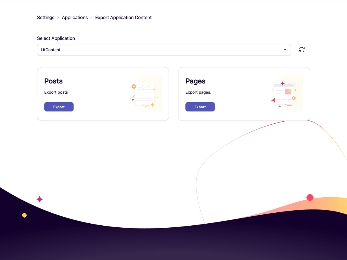 Exporting Your Application Posts and Pages