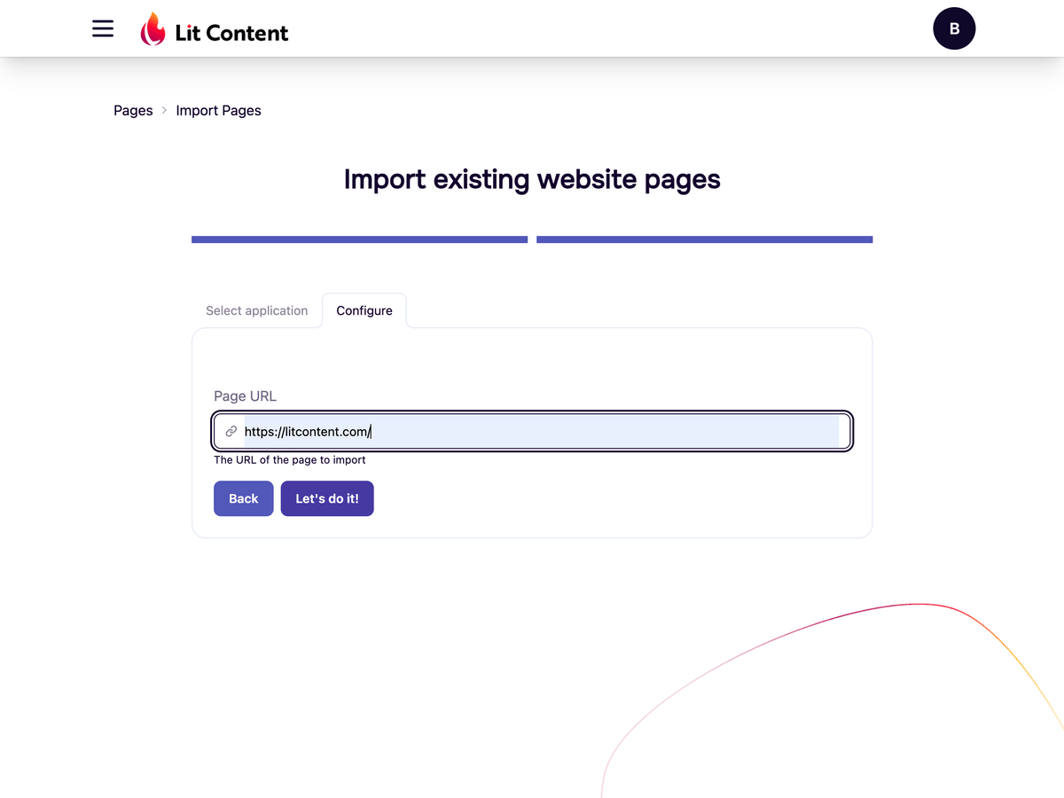 Importing Existing Website Pages